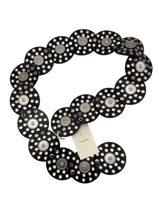 Tularosa Rhapsody Studded Disc Belt – Black Gold Boho Western Waist Belt NWT M/L main image 5